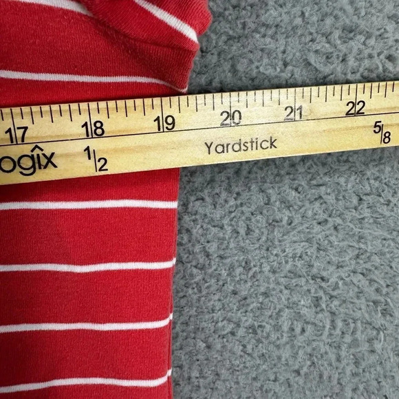 Chicos top womens 2 medium orange striped short sleeve‎ boxy basic casual preppy - Picture 4 of 6